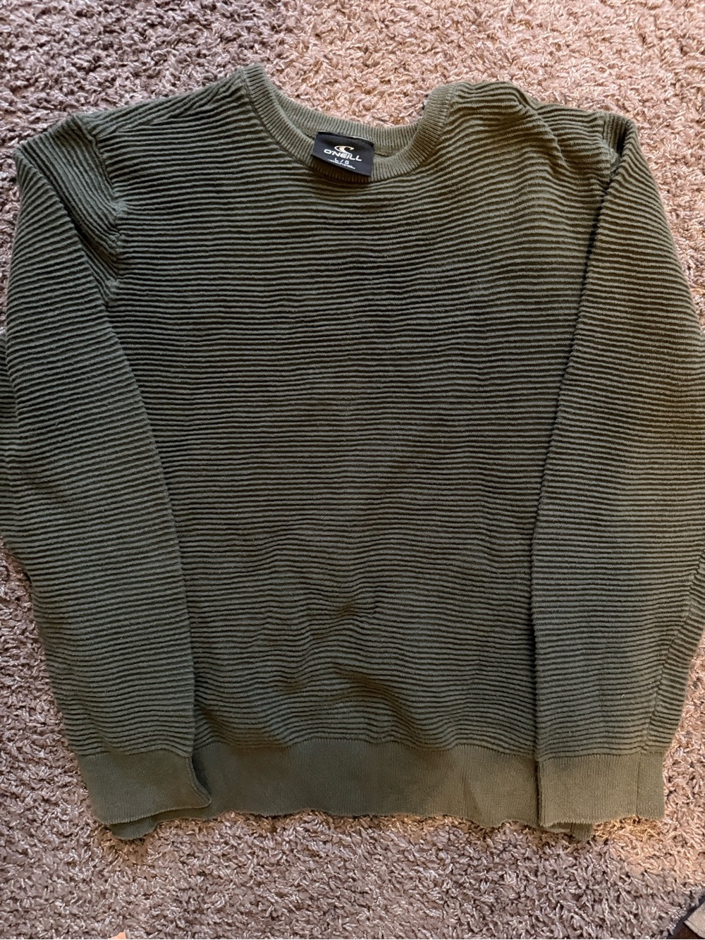 O'Neill Men's Olive Ribbed Crewneck Sweater